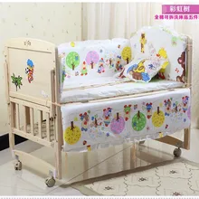 Промо-акция! 7 шт. детские постельные принадлежности кровать хлопчато-бумажные занавески для детской кроватки бампер детская кроватка комплекты(бампер+ одеяло+ матрац+ подушка