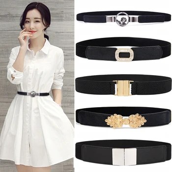 

Fashion Women Belts Black White Waistband wide Elastic Waistbands Dress Apparel Accessories cinturon mujer Hot Sale cummerbunds