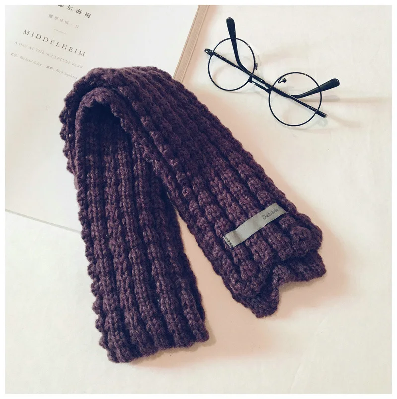 2018 Autumn And Winter New Boys And Girls Knit Scarf Children Wild Korean Version Of The Solid Color Wool Baby Scarf GCG77  (7)