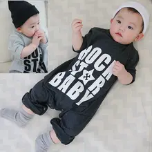 INS Hot Lovely Rock Star Baby Boys Girls One-piece Romper Jumpers Playsuit 6-24M
