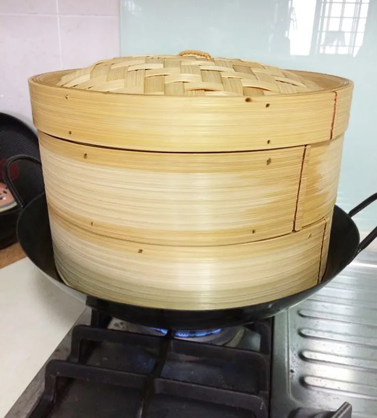 Chinese commercial food bamboo steamer large bambinos steamer household buns mandoo leaf rice