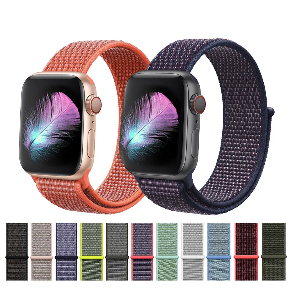 Спортивный нейлоновый ремешок для Apple Watch iWatch серия 1 2 3 4 цветной 40 мм 44 нейлоновые
