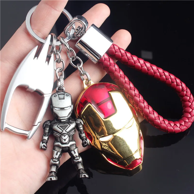 

10pcs Cartoon Figure Marvel Avenger Key Chain Anime Batman Key Ring Kid Toy Pendant Super Hero Keychain Holder Xmas Gift