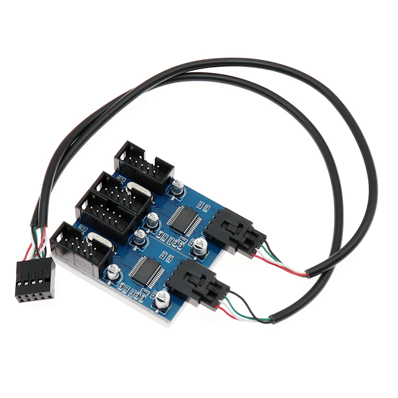 PC case internal 9pin USB 1 to 2 Splitter chipset Enhanced version extender