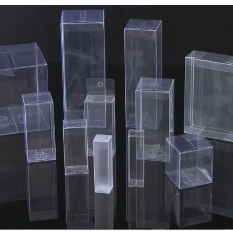 

50PCS PVC Clear Plastic Packaging Boxes with Hang Hole Gift Box PVC Carry Cases Packaging Box For jewelry/Candy/toys