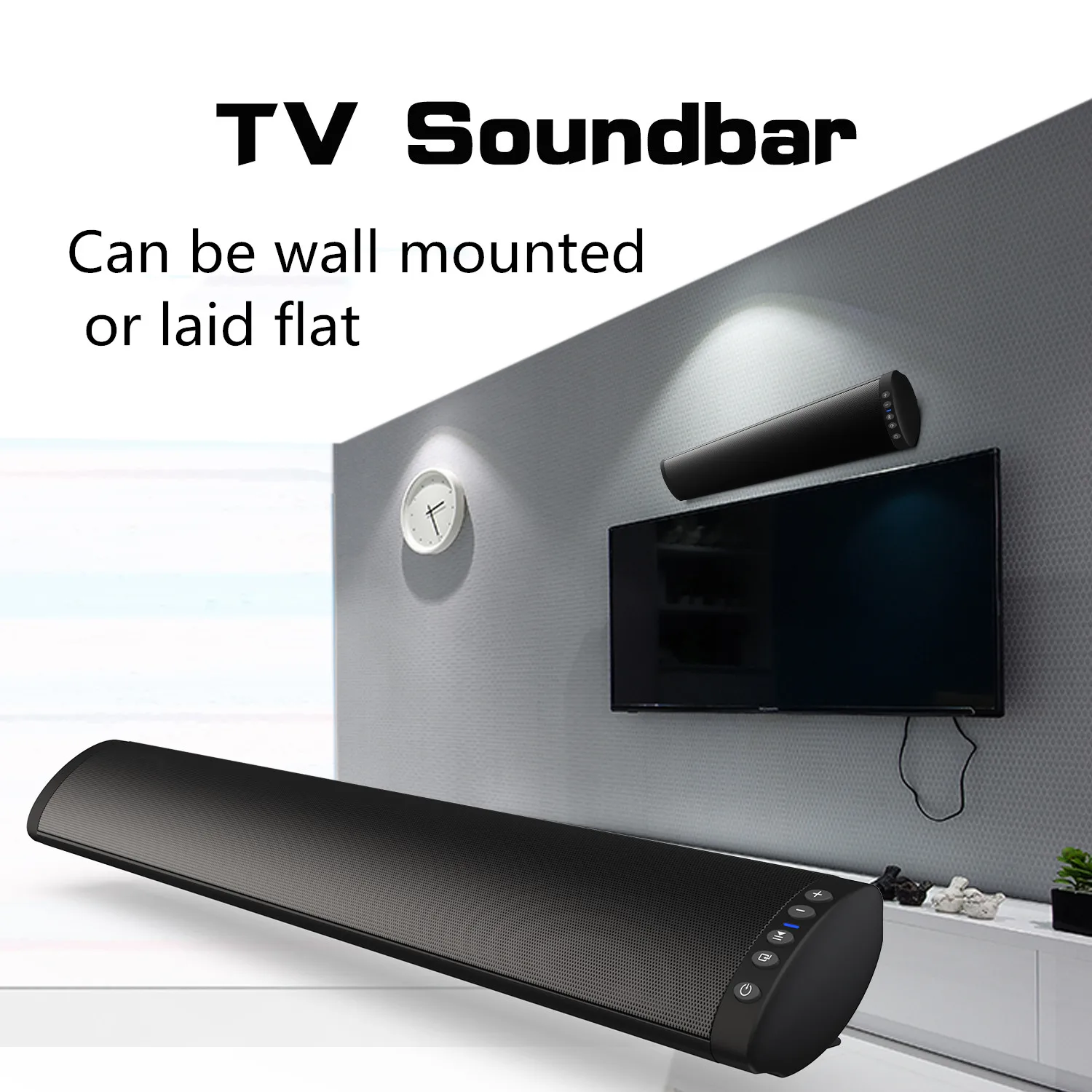Column Wireless Bluetooth Speaker Soundbar TV 20W Sound Bar USB FM Support AUX 3.5mm Fiber RCA With Wall Mount for home | Электроника