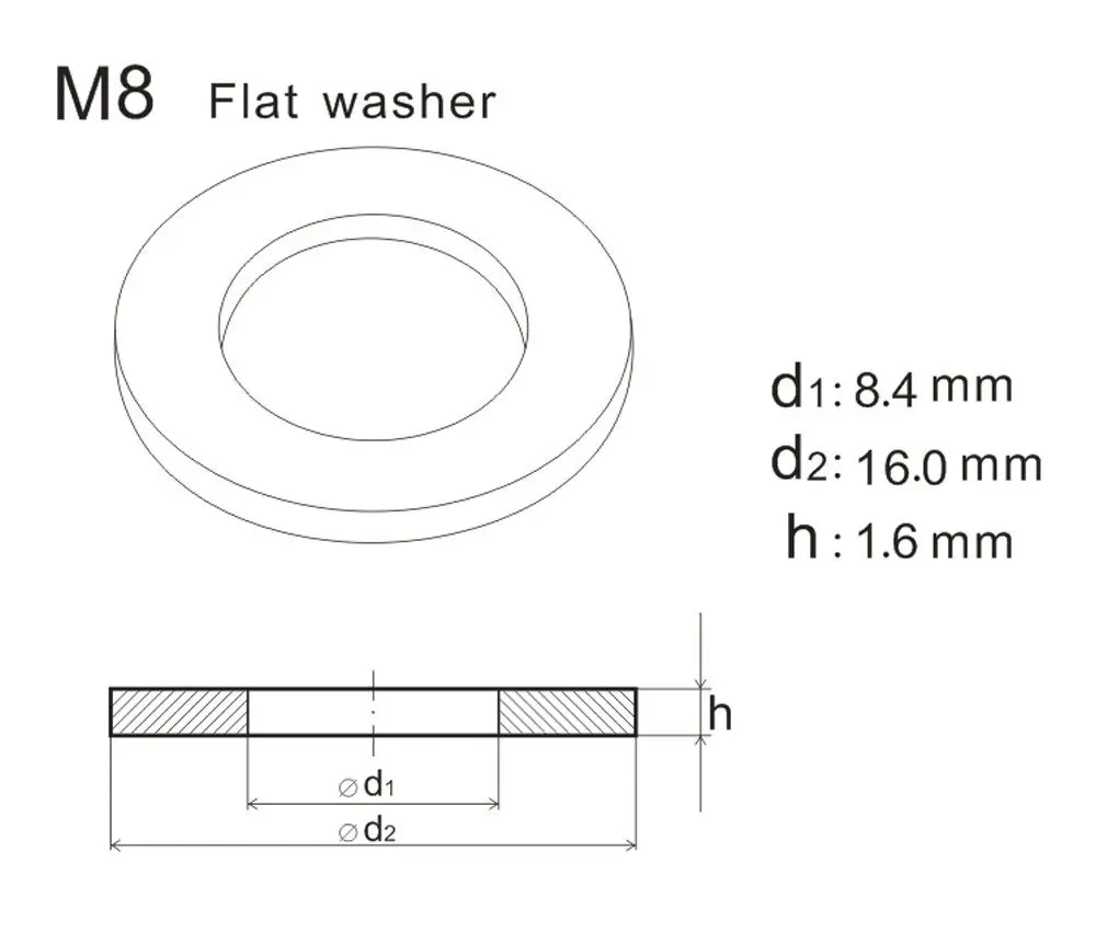 Stainless Steel Flat Washer Series 9C816 Qty 100 1/2 ID x .875 OD x 1/16 THK 