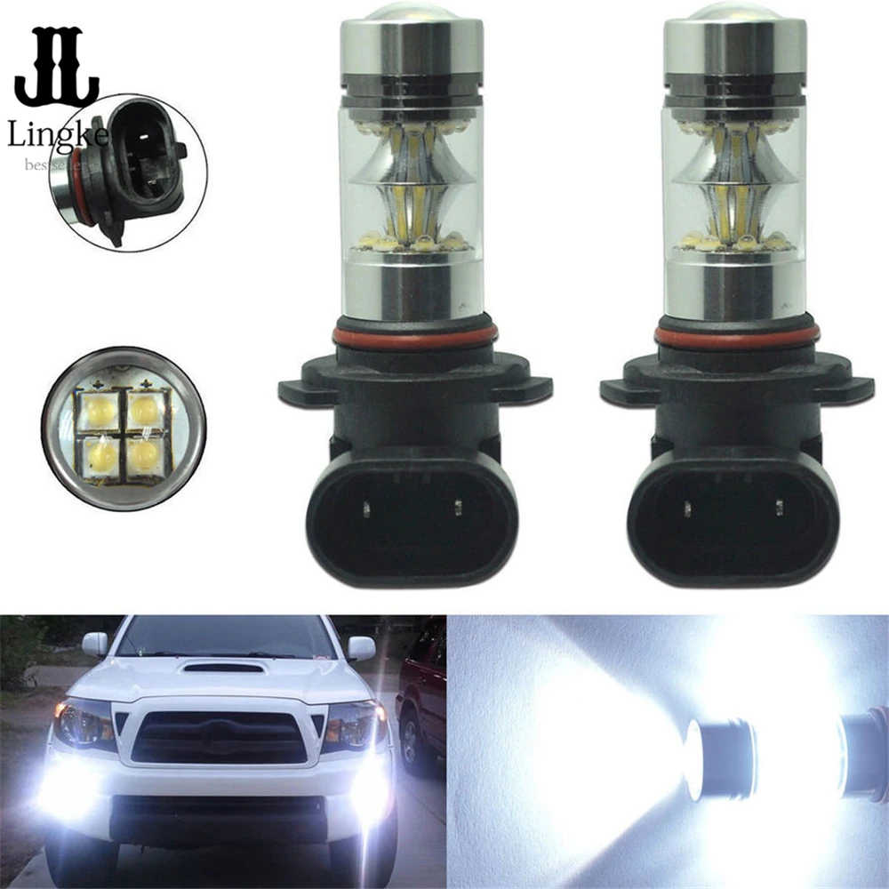 NEW 2x H10 9145 9140 9040 Super White 100W 6000K LED HID Fog Light