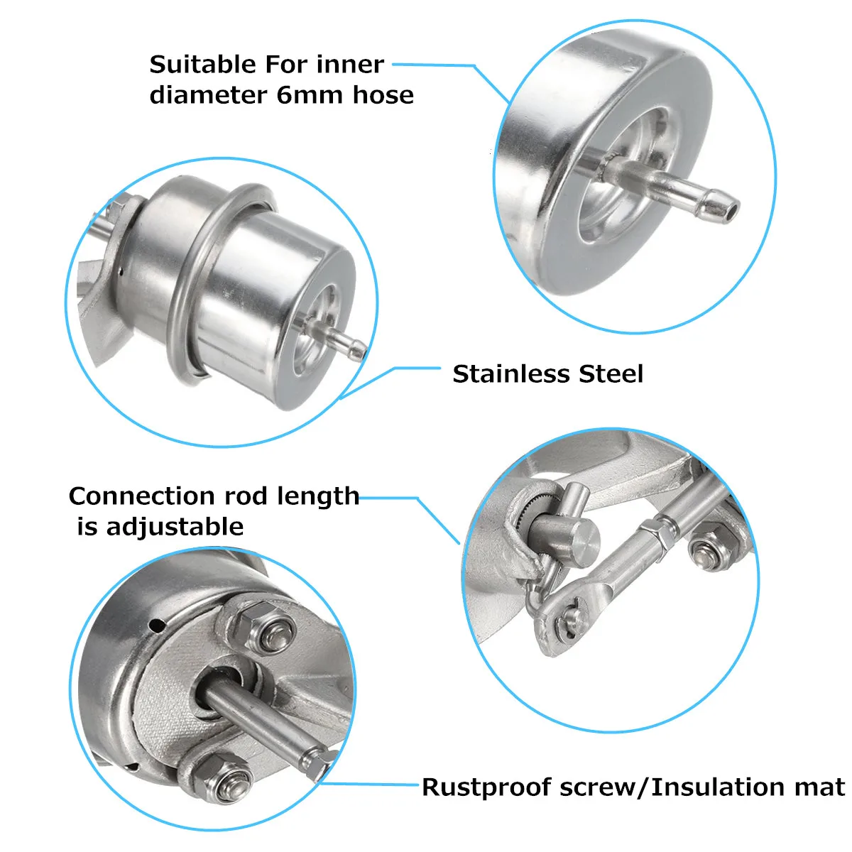 2.5 63mm Exhaust Control Valve Set Vacuum Actuator