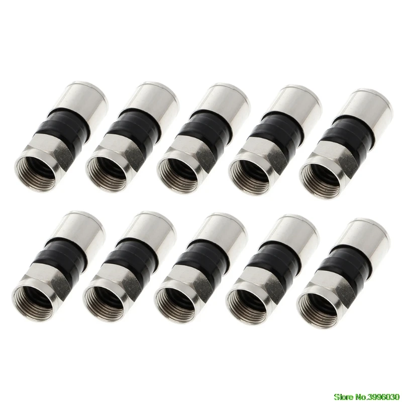 

10 Pcs RG6 F Type Compression 2.7cm Snap Seal Plug Connector For Sky Satellite Virgin Cable