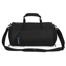 Dry and wet separate travel bag handbag exercise training men's gym bag short shoulder travel large capacity luggage bag big capacity pu luggage stripe handbag durable travel fitness training gym single shoulder bag black white