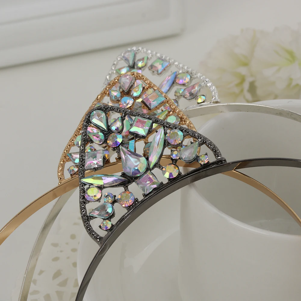 1PC Women Girls Hair Hoop Glitter Crystal Metal Rhinestone Cat Ear Headband Hairband Costume Party Hair Band Accessories types of hair clips