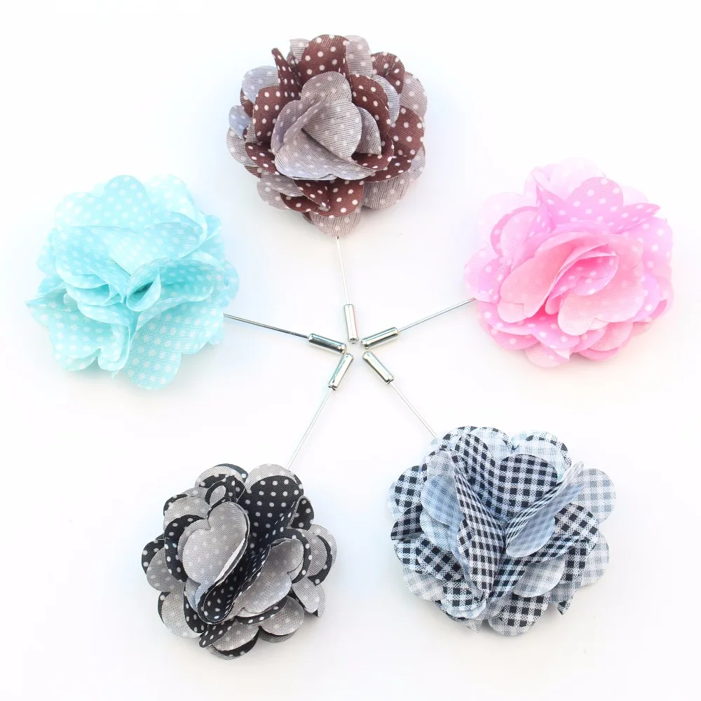 

Fashion Boutonniere Dot Flower Petal Stick Lapel Tie Pin Brooch Badge Cloth Breastpin