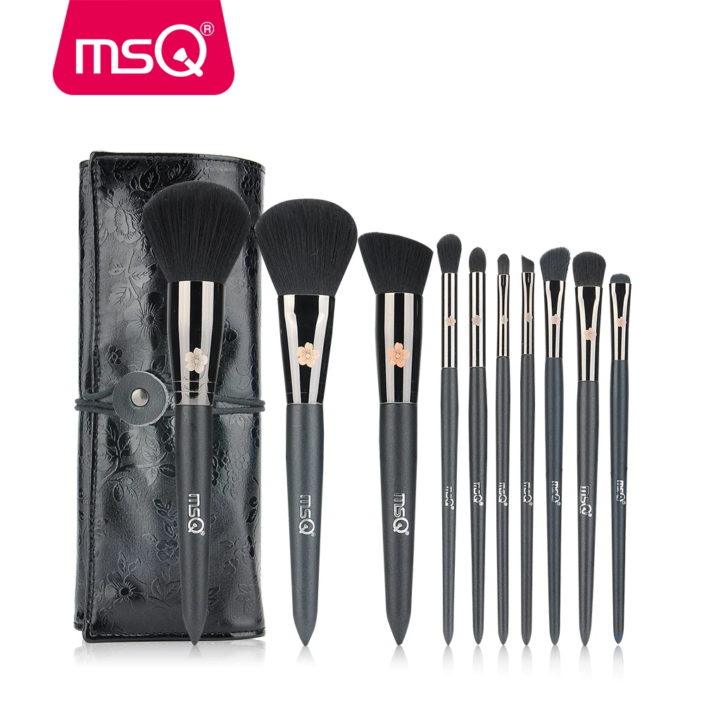 

MSQ Professional 8pcs Makeup Brushes Set Copper Ferrule Powder Foundation Eyeshadow Eyeliner Lip Brush Tool With PU Case