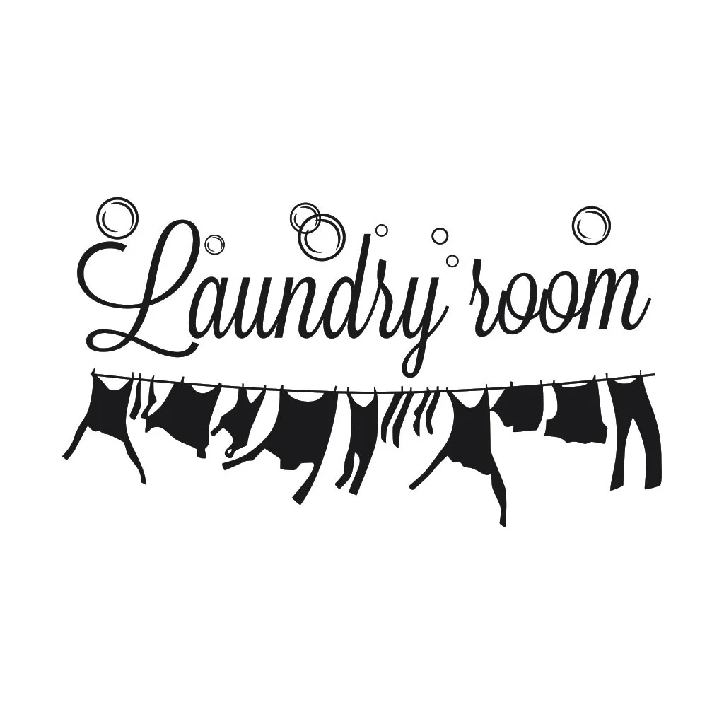 Newest Laundry Room Home Decor Wall Sticker Decal Bedroom Vinyl Art Mural Mobile Creative Wall Affixed With Decorative Sticker