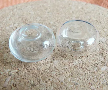 

100pcs/lot clear round beads 18*10mm glass bubble bottle jewelry findings
