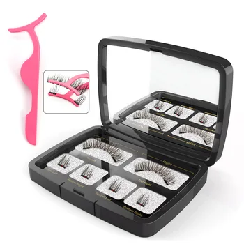 Genailish 3D Magnetic Eyeashes false eyelashes 1 pair 3d eye lashes extension lashes natural custom packaging Box Acrylic SCT05 1