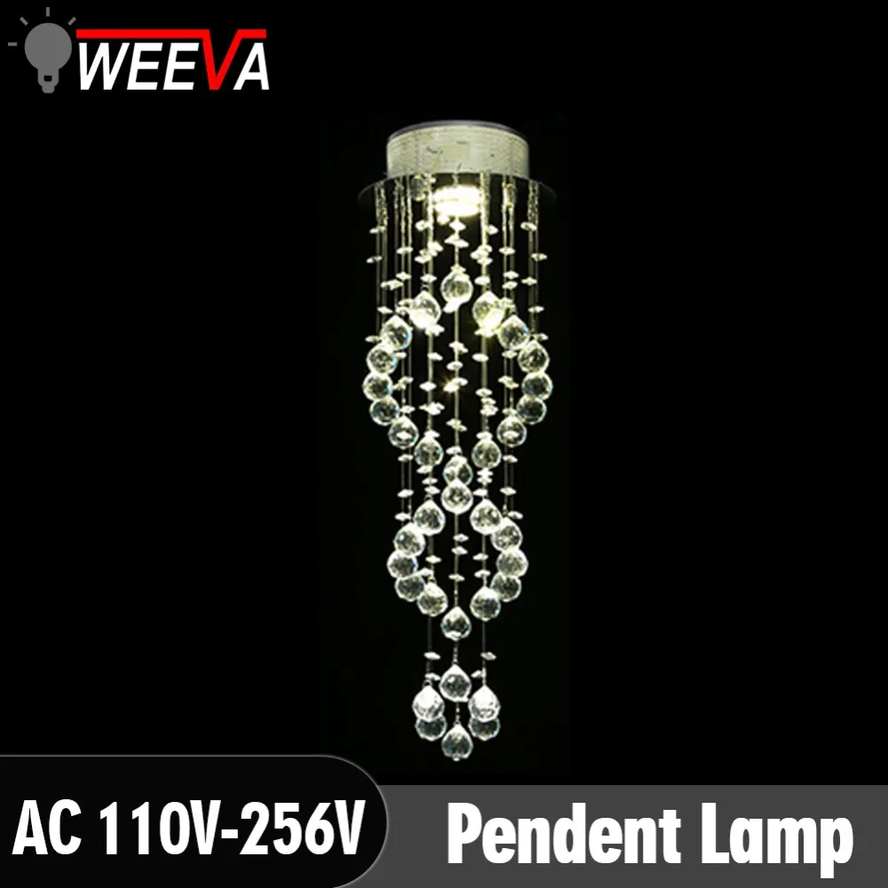 

WEEVA Modern K9 Crystal Chandelier Led LightingAC110V-256V Modern Luxury Lighting Transparent color Surface Mounted fixtures