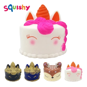 

Squishy Unicorn Cake Antistress Squishe Novelty Gag Toys Stress Relief Surprise Anti Stress Gags Practical Jokes Fun Squeeze Toy