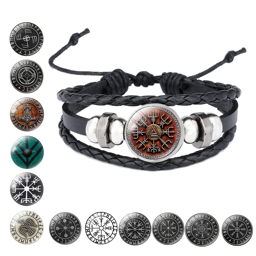 Мужской браслет с компасом Viking Vegvisir Вертлюг нордические руны для ювелирных