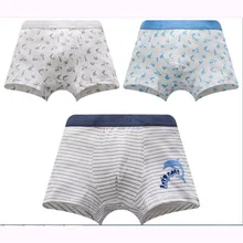 Новинка,, хлопковые трусы-боксеры высокого качества для мальчиков, трусики детское нижнее белье с рисунками животных для детей от 3 до 19 лет, 3 шт./партия
