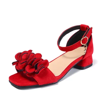 

Children Girl Sandals Summer Kids Party Wedding Shoes Baby Girls princess Sandal Flower High Heel Student Shoes ks227