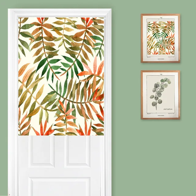 Neue Ankunft Herbst fashion Green Leaf Baumwolle leinen Vorhang ... Neue Ankunft Herbst fashion Green Leaf Baumwolle leinen Vorhang ...