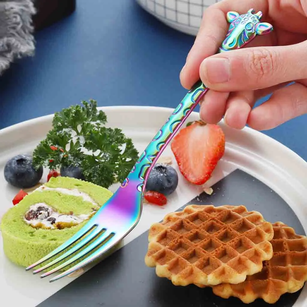 

1PC Stainless Steel Coffee Spoons Pattern Stirring Spoon Tableware Dessert Scoop Fourchette Dessert Kitchen Fork Dropshipping