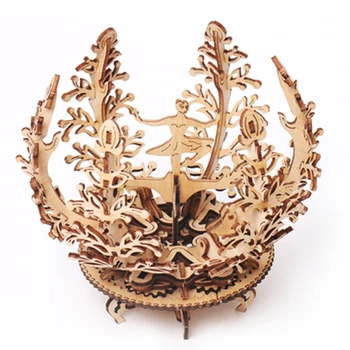 

Adults Office Flower Gift Mechanical Transmission Assembled Model Eco-friendly Toy Gear Rotate 3D Decoration DIY Wood