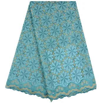 

Hot Selling African Swiss Voile Lace In Switzerland 2018 Nigerian Cotton Fabric Embroidered African Dry Lace With Stones 1225B