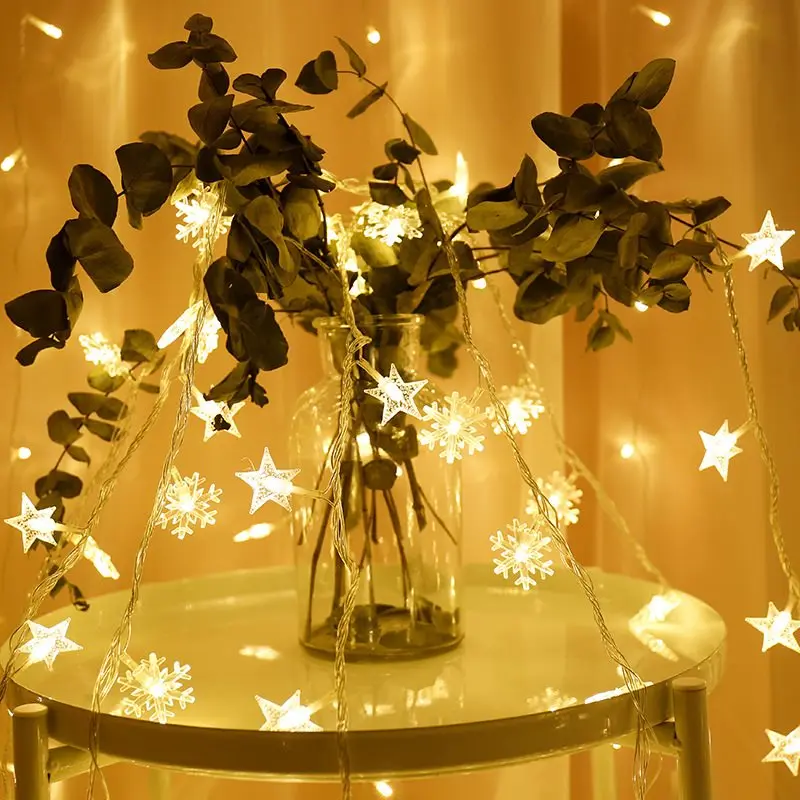 

10/20/40 Leds Star Ball Shaped String Light Garland Christmas Party Wedding Holiday Decor Lights Battery Operated Fairy Light