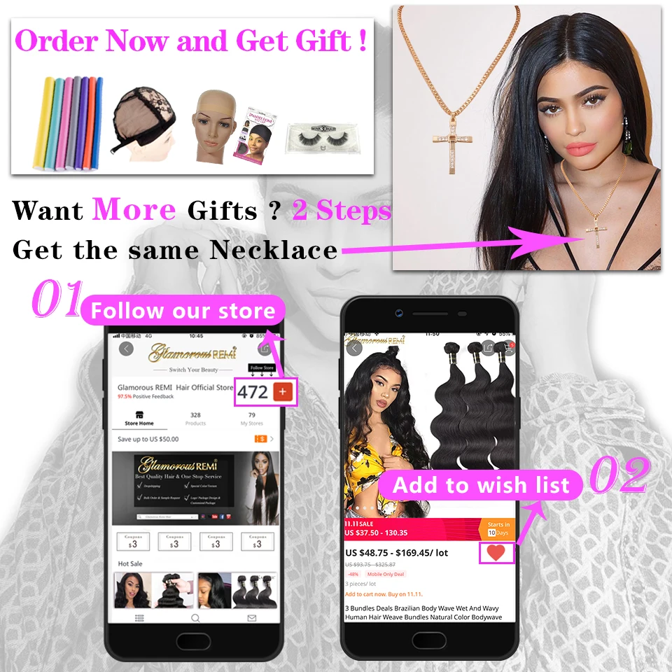 Glamorousremi Hair Peruvian Loose Deep Wave 100% Human Hair Bundles Remy Hair Can Buy 1/3/4 Bundles 8-26 inch 1B Free Shipping