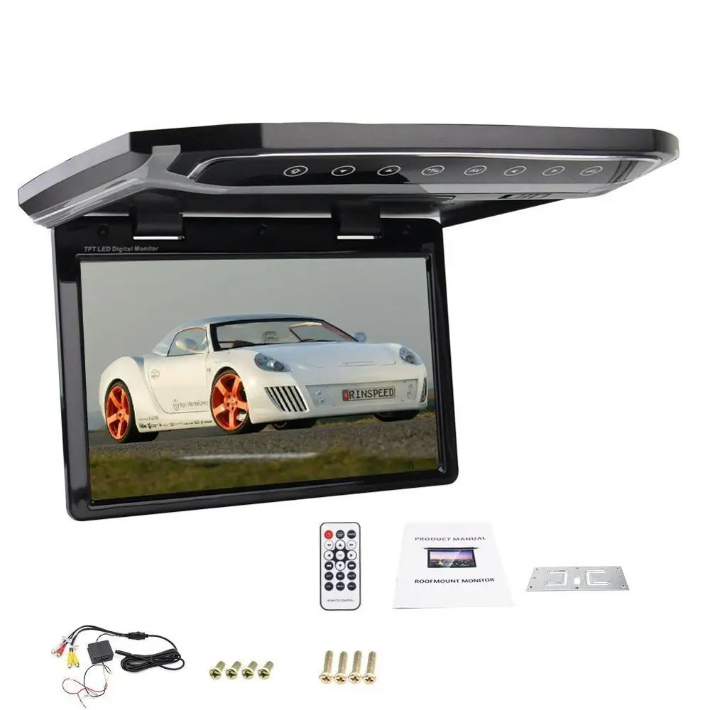 10.2 inch Flip Down Roof Mount Monitor Overhead Car Monitor with 2 Way AV input Supports video