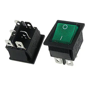 

5 Pcs X Green Light Lamp ON-On 2 Position DPDT Panel Boat Rocker Switch 6 Pin
