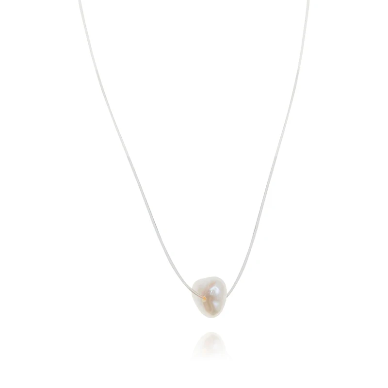

Artificial pearl pendant transparent fish line necklace female clavicle chain simple necklace