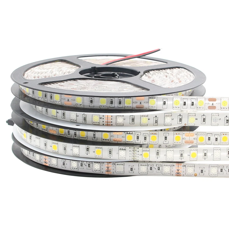 

12V LED RGB Strip SMD 5050 60LEDs/m 5M Flexible 12 V LED Light RGB RGBW 5050 LED Strip Waterproof Warm White Decorative lights