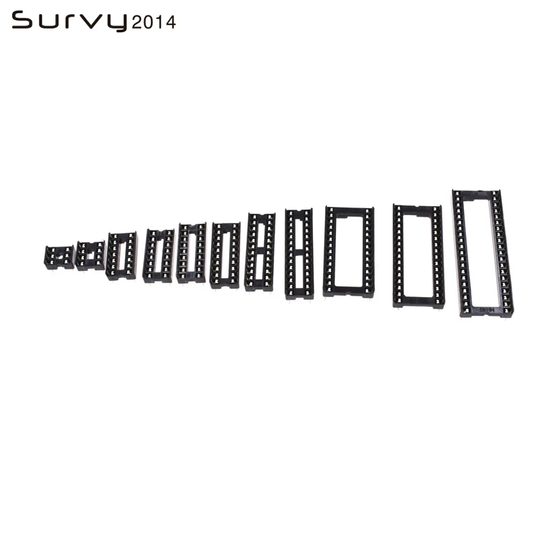 

10PCS IC Socket DIP-6P 8PIN 14PIN 16PIN 28PIN 2.54mm Integrated Circuit Adaptor Solder Type Narrow