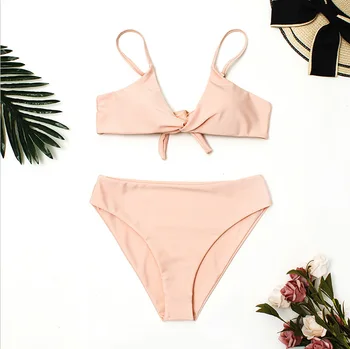 

Pink Push Up Bikini Set Women Bowknot Swimwear Sexy Cut Out Biquini Bow Tie Summer Bathing Suit Beach Swimsuit maillot de bain