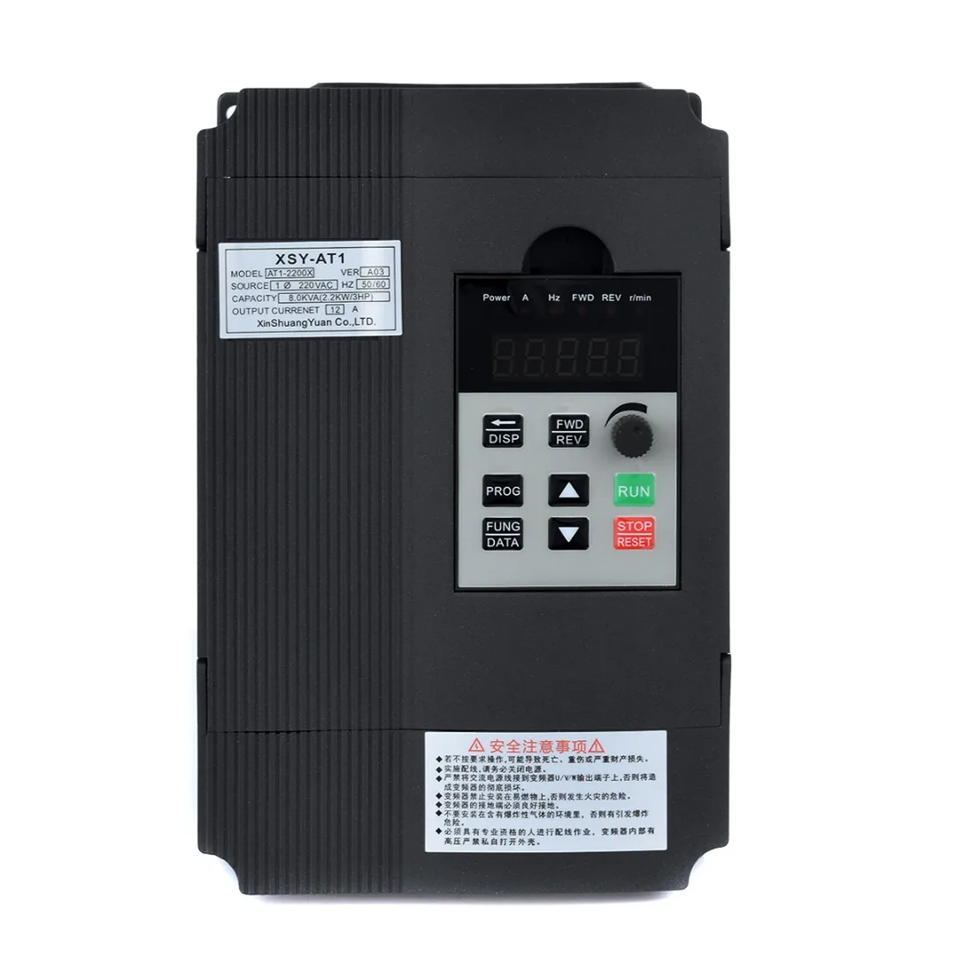 

1pc 3HP Single Phase Variable Frequency Inverter Drive Inverter VSD VFD PWM Control 2.2KW 12A For Motor Speed Control Mayitr