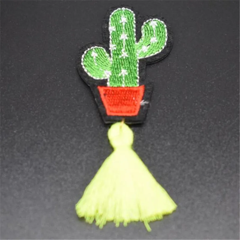 Cactus tassels Iron On Patches for Clothing Embroidery Biker Patch Apparel Accessories Stickers Clothes Fabric Free Shipping | Дом и сад