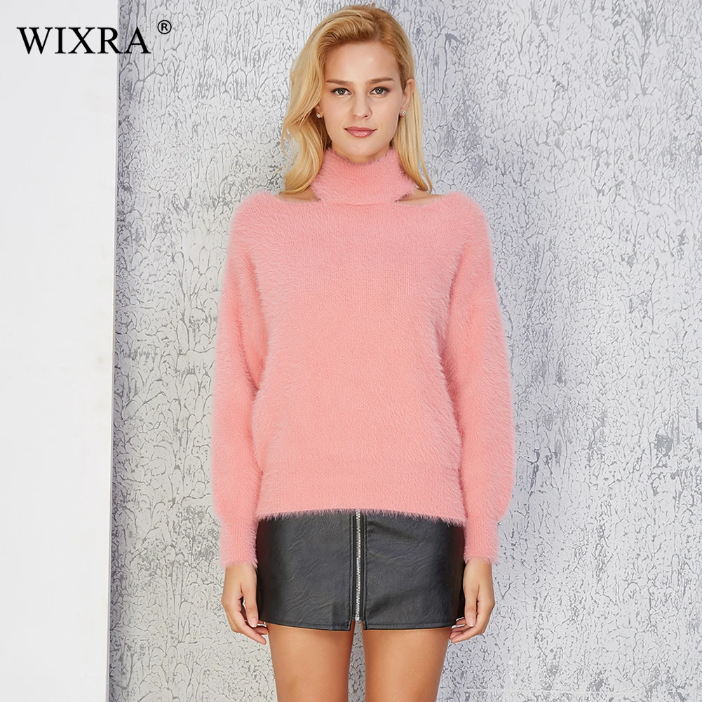 Wixra 2018 Autumn Winter Hot Fashion Women Sweaters And Pullovers Turtleneck Knitted Hollow out Soft Knit Jumpers | Женская одежда