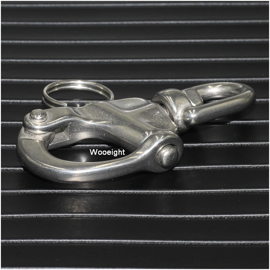 316 Stainless Steel Swivel Shackle Boat Marine Heavy Duty Snap Shackle D Ring Swivel Bail Hardware Quick Release Chain Hook (4)