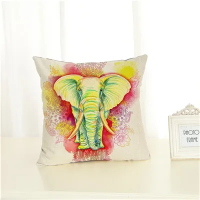 Модная цветная, с принтом слона, современная, Минималистичная, льняная, хлопковая подушка для дивана домашняя декоративная подушка almofadas cojines