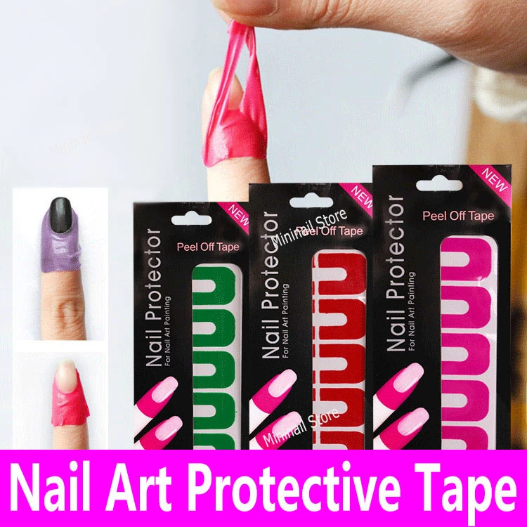 ネイルプロテクションステッカー マニキュアアクセサリー フィンガープロテクション 10枚 Decal Nail Art Toolsfinger Nail Art Aliexpress