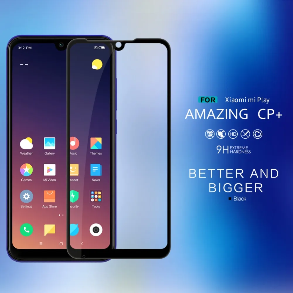 Nillkin CP + полноэкранный чехол стекло для Xiaomi Mi Play защитный передний экран