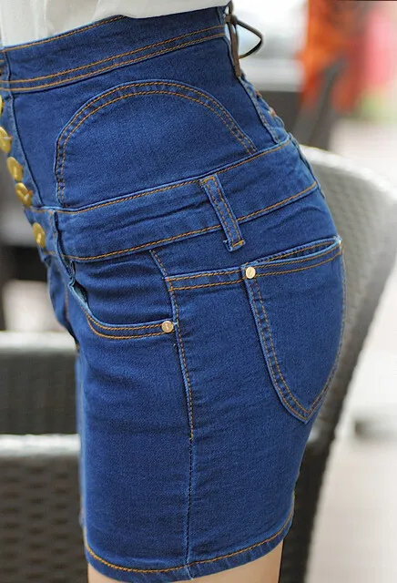 Новинка, модная Стильная джинсовая юбка с высокой талией, женская джинсовая мини-юбка-карандаш, хорошее качество
