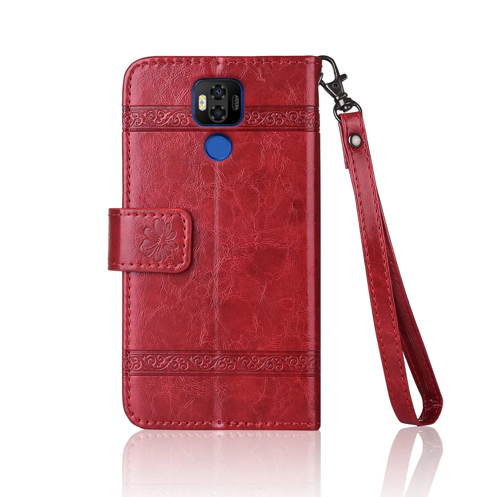Кожаный чехол-книжка для Ulefone power 6 Fundas с цветочным принтом специальный чехол-бумажник с подставкой и ремешком