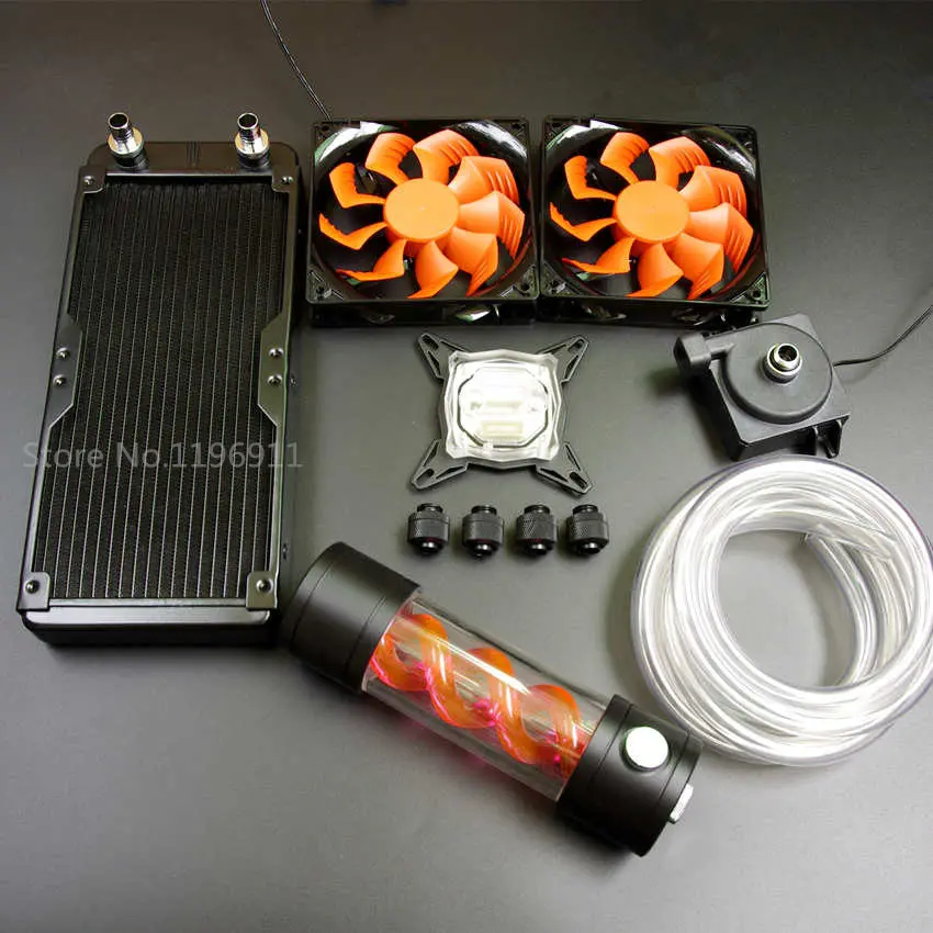 

KOOLASON For Intel 115X Computer CPU LED Water Cooling cooler block radiator virus water tank pump Kits sets