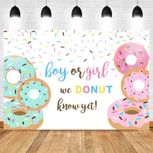Gender Reveal Party Background for Photography Newborn Baby Shower Backdrop Sweet Dount Backgrounds for Photo Studio Photocall