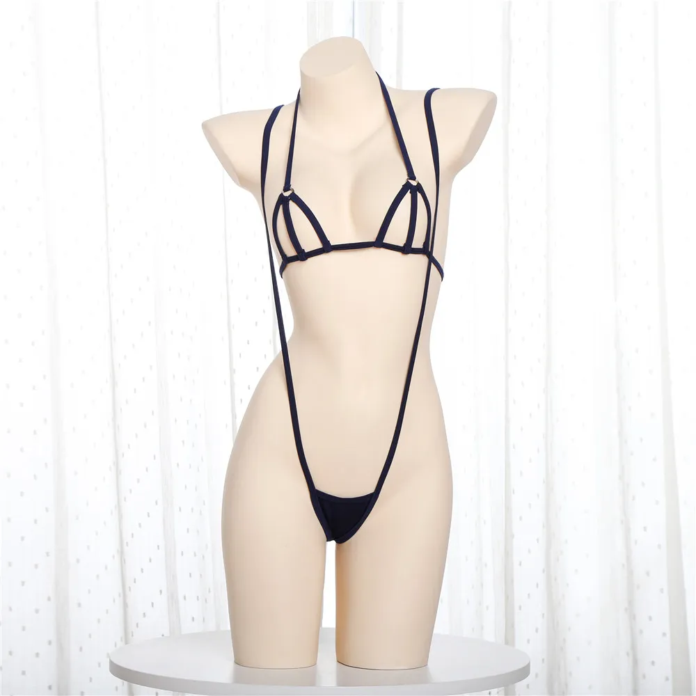 

bikini 2019 Sexy Hanging neck Lace String Two-piece set Open back lovely Beach swimwear women one piece swimsuit women monokini